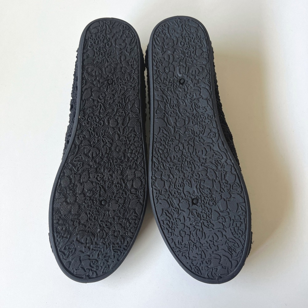 Cloudwalkers Black Crochet Knit Slip On Flats Comfort Shoes 7W - Picture 9 of 9